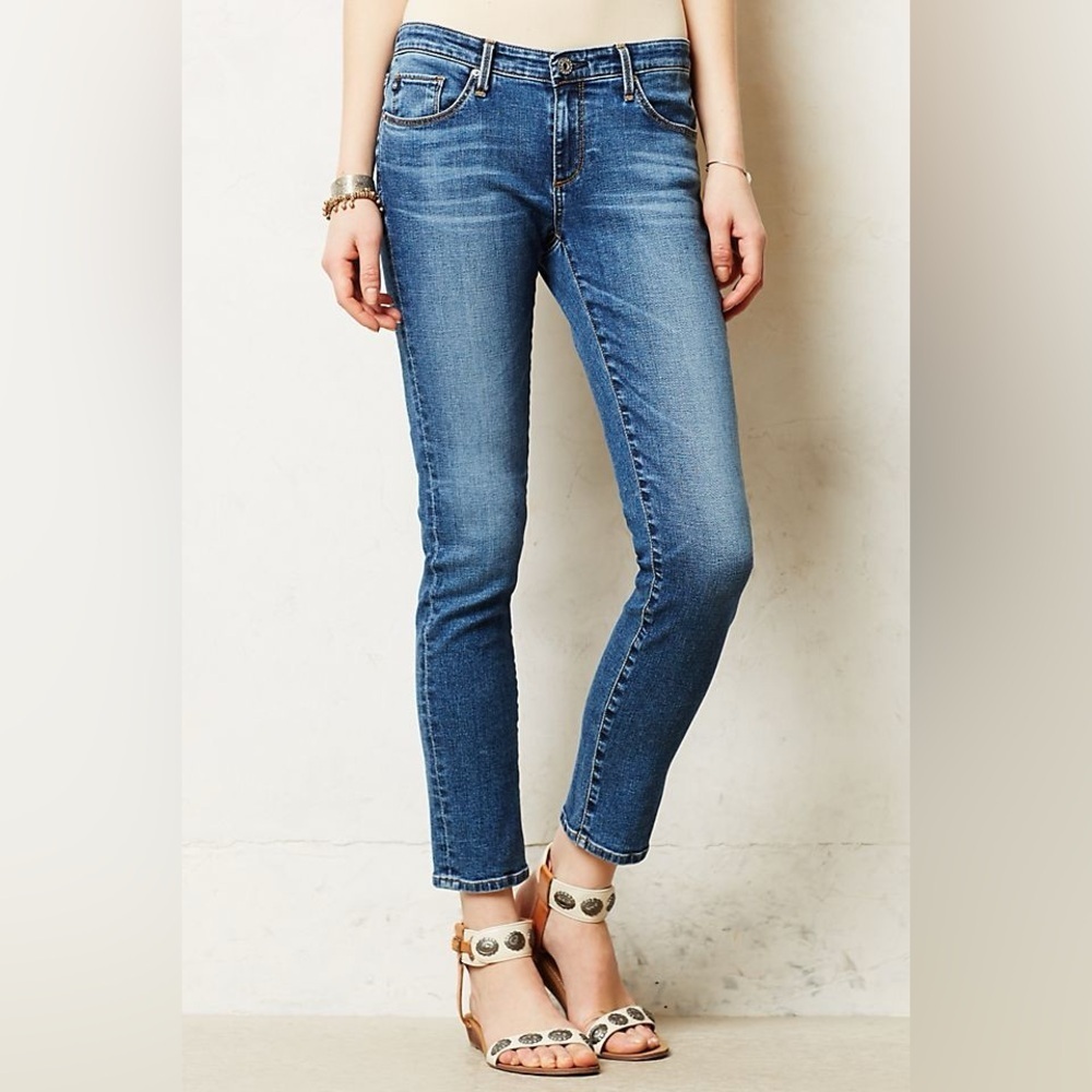 Anthropologie AG The Stevie Slim Straight Mid Rise Jeans size 27
